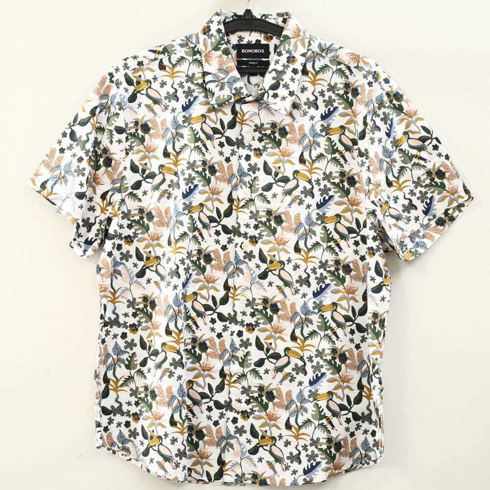 Bonobos Short Sleeve Men's Shirt Printed Standard Fit Collared XXL 285983